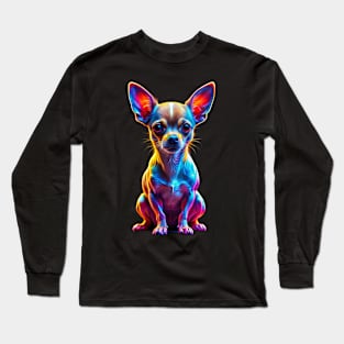 Neon Glow Chihuahua Dog Breed Long Sleeve T-Shirt